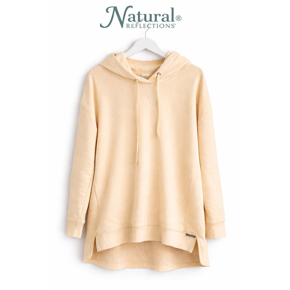 Natural Reflections Cream Oversized Hoodie XL Cozy Lounge Sweatshirt